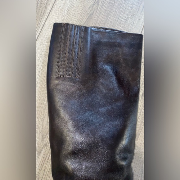 Migliorini Brown Leather Riding Boots gently worn size 9.5 with gold accent - Picture 6 of 9